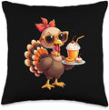 Thanksgiving Turkey with Sunglasses Girls and Women Throw Pillow by Unknown