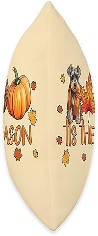 Tis The Season Miniature Schnauzer Fall Thanksgiving Throw Pillow - Image 2