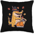Thanksgiving Crocodile Saxophone Alligator Fall Men Women Throw Pillow by Unknown