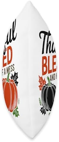 Thankful Blessed And Kind Of A Mess, Funny Thanksgiving Throw Pillow - Image 2