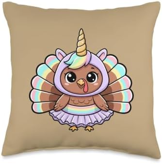 Mom Thanksgiving Unicorn Turkey Cute Mom Outfit Throw Pillow by Unknown