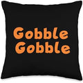 Thanksgiving Day Gobble Gobble Turkey Trot Throw Pillow by Unknown
