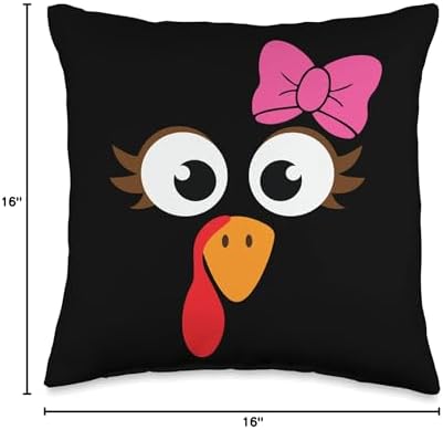 Thanksgiving Pink Bow Turkey Thankful Blessed Throw Pillow - Image 4
