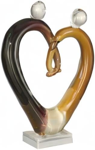 Dale Tiffany AS11112 Art Glass Hearts Sculpture, Multicolor, 11.00x7.75x7.75