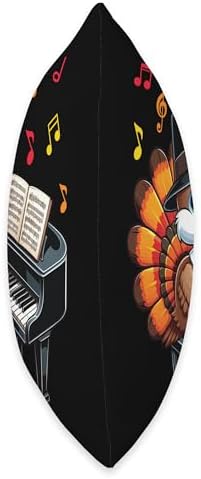 Funny Thanksgiving Turkey Playing Piano Music Lover Throw Pillow - Image 2
