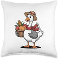Thanksgiving Just a Thankful Goose Fall Harvest Farm Picnic Throw Pillow by Unknown