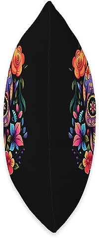 Floral Sugar Skull Flower Store Dia De Los Muertos Costume Halloween Day of Dead Sugar Skull Throw Pillow, 16x16, Multicolor