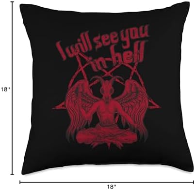 Satan loves me I will see you in Hell Lucifer 666 saying Throw Pillow