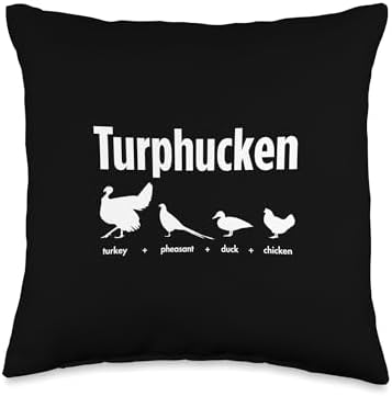 Celebration Festival Turkey Duck Chicken Gift Turphucken Not Turducken Thanksgiving Holiday Feast Throw Pillow, 16x16, Multicolor by Unknown