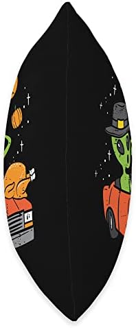 Thanksgiving 2 Aliens Turkey Car ET UFO Space Men Women Kids Throw Pillow - Image 2