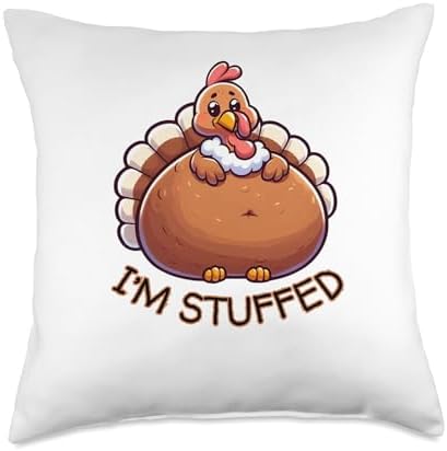 I'm Stuffed Funny Turkey Thanksgiving Novelty Gift Humor Throw Pillow by Unknown