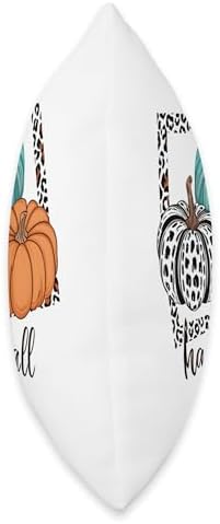 Happy Fall Thanksgiving Pumpkin Leopard Print Design Throw Pillow - Image 2