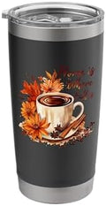 Home Is Where Fall Is Fall Vibes Autumn Thanksgiving Stainless Steel Insulated Tumbler by Unknown