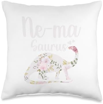 Ne-Ma Saurus Grandma Mother's Day Thanksgiving Christmas Throw Pillow by Unknown