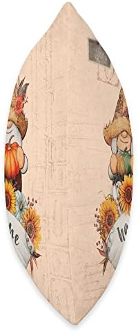 Thanksgiving, autumn fall gnomes with pumpkins, Vintage Throw Pillow - Image 2