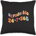 Agradecido 24 7 365 Spanish Thanksgiving Hispanic Grateful Throw Pillow by Unknown