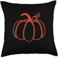 Large Orange Fall Pumpkin Cute Autumn Thanksgiving Halloween Throw Pillow by Unknown