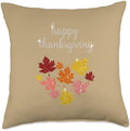 Happy Thanksgiving Sparkle Leaves, Friendsgiving & Turkey Throw Pillow by Unknown