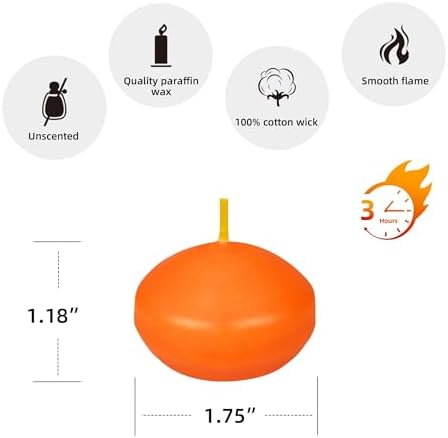 Zest Candle 24-Piece Floating Candles, 1.75-Inch, Orange - Image 3
