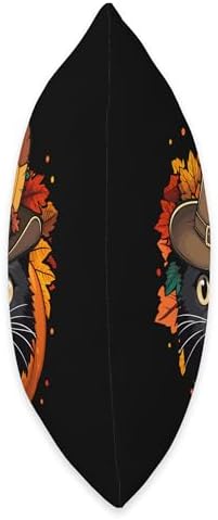 Funny Thanksgiving Black Cat Throw Pillow - Image 2