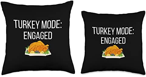 Turkey Mode Engaged for Thanksgiving Dinner Meal Family Throw Pillow - Image 3
