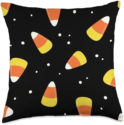 Halloween Candy Corn Pattern Throw Pillow
