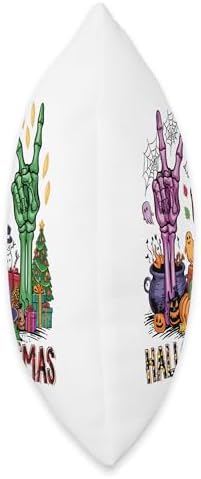 thanksgiving christmas hallothanksmas hand Skeletons Throw Pillow - Image 2