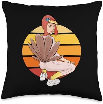Twerky Turkey Butt Pilgrim Funny Thanksgiving Twerk Dance Throw Pillow by Unknown