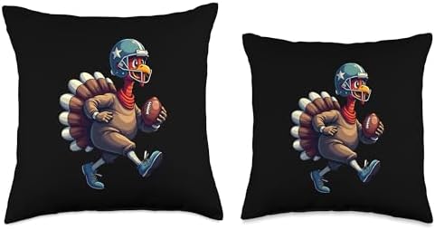 Thanksgiving Football Player Thanksgiving Football Turkey Throw Pillow - Image 3