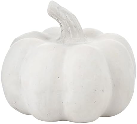 Santa Barbara Design Studio Thanksgiving Fall Décor - White Handcrafted Paper Mache Sculpture, Small, Pumpkin by SantaBarbaraDesignStudio
