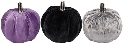 Primitives by Kathy Seasonal Home Decor 3-Piece Moody Velvet Pumpkin Set, Halloween Decor, Home Accents - Image 2