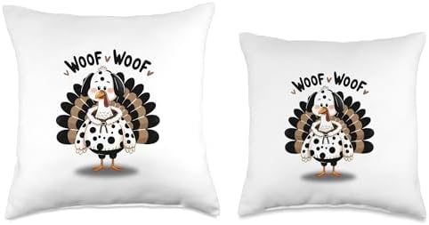XsHouse Thanksgiving Turkey Disguised as Dalmatian to Dodge Dinner Throw Pillow, 18x18, Multicolor - Image 3