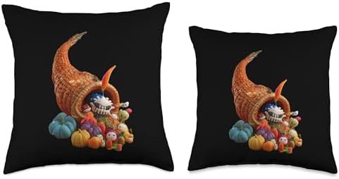 Anime, collection, variety, cornucopia, Fall, Thanksgiving Throw Pillow - Image 3