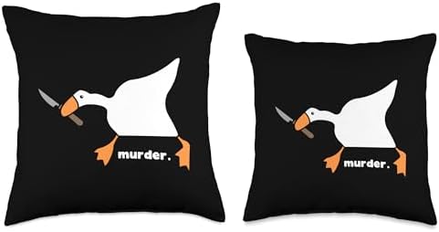 Funny Goose Murder Throw Pillow