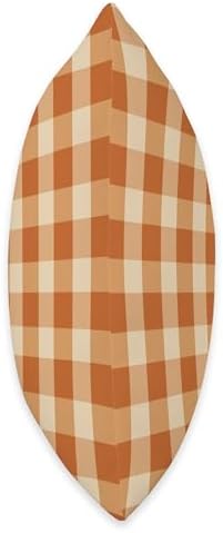 Thanksgiving Plaid – Burnt Orange Gingham for Cozy Fall Vibe Throw Pillow - Image 2