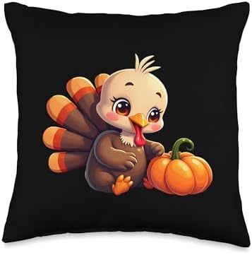 Baby Turkey Thanksgiving Turkey Thanksgiving Turkey Baby Throw Pillow by Unknown