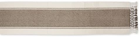 DII Dobby Stripe Table Runner, 13x72, Brown & Cream Background - Image 2