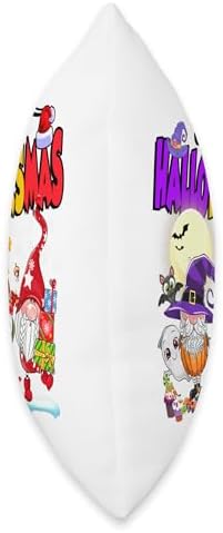 Happy Hallothanksmas Gnomes Halloween Thanksgiving Christmas Throw Pillow - Image 2