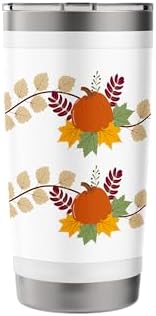 Fall Pumpkin Leaves Autumn Thanksgiving Home Office Travel Stainless Steel Insulated Tumbler - Image 2