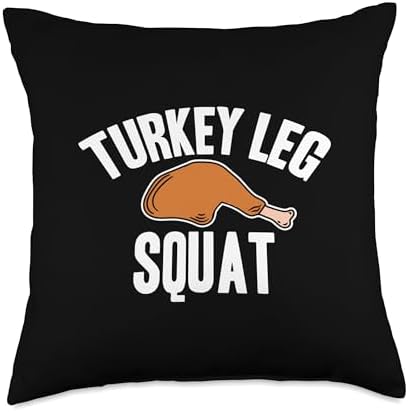 Medival Middle Ages & Renaissance Faire Designs Turkey Leg Squat Ren Faire Renaissance Funny Thanksgiving Throw Pillow, 18x18, Multicolor by Unknown