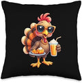 Thanksgiving Turkey with Sunglasses Girls and Women Throw Pillow by Unknown