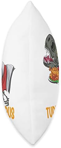 Dinosaur Thanksgiving Boys Turkey Saurus T rex Kids Boys Throw Pillow - Image 2