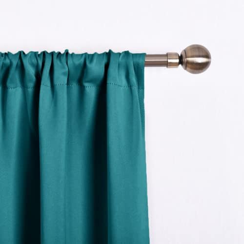 NICETOWN Peacock Teal Blackout Curtains 63 Inches Long for Bathroom - Image 3