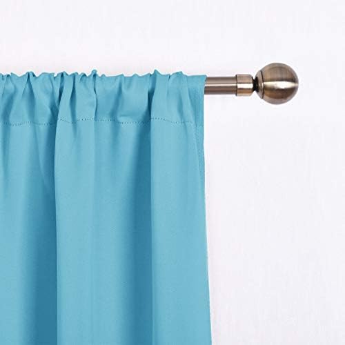 NICETOWN Teal Blue Blackout Balloon Curtains 45 Inches Long for Kitchen - Image 4