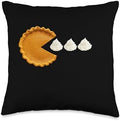 Pumpkin Pie Eating Whipped Cream Funny Thanksgiving Throw Pillow by Unknown