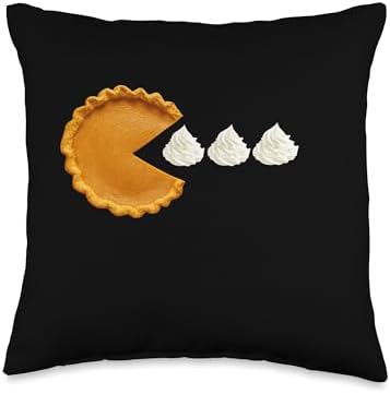 Pumpkin Pie Eating Whipped Cream Funny Thanksgiving Throw Pillow by Unknown