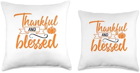 Thankful and Blessed Design for Fall Thanksgiving Throw Pillow - Image 3