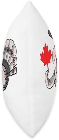Happy Canadian Thanksgiving Funny Turkey Graphic Canada Flag Throw Pillow - Image 2