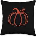 Large Orange Fall Pumpkin Cute Autumn Thanksgiving Halloween Throw Pillow by Unknown