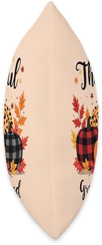 Thanksgiving Fall Leaves Pumpkin Thankful Grateful Blessed Throw Pillow - Image 2